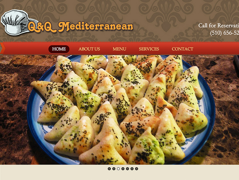 Q&Q Mediterranean Catering WordPress website design for catering services and business information
